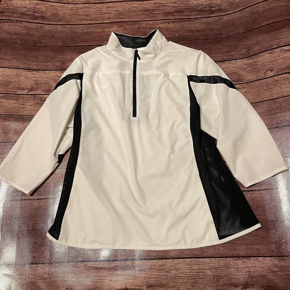 Women’s Weekends By Chico’s White Windbreaker Jacket Size 2 (Large 12) - Picture 1 of 5